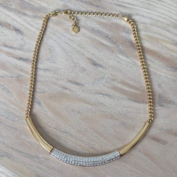 Touchstone Crystal Jewelry - Touchstone Crystal by Swarovski “Gold collar necklace”